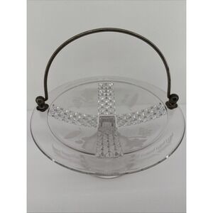 EAPG‎ c 1880's Ripley Glass  Mascotte  Cake Basket Daisy & Button